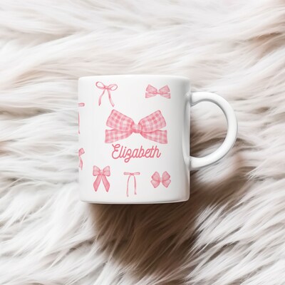 Custom Name Coquette Pink Bows Ceramic Mug, Personalized Coffee Mug, Gift for Her, Coquette Decor, Mother's Day Gift, Trending Mug - image3